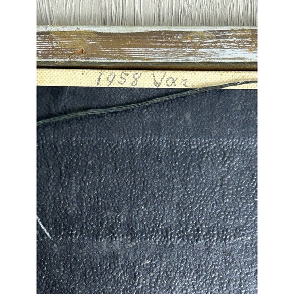 Original Folk Primitive Painting European Girl In Garden Framed & Signed 1958 - Picture 7 of 9